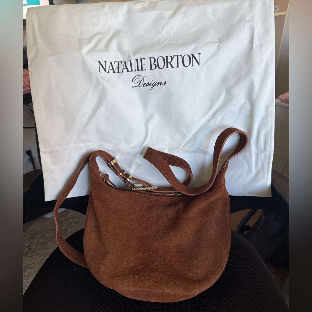Caramel Suede Handbag - Picture 2 of 6
